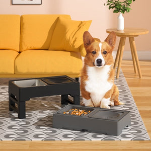 Elevate Your Pet's Dining Experience with Our Adjustable Double Stainless Pet Feeding Bowl Stand